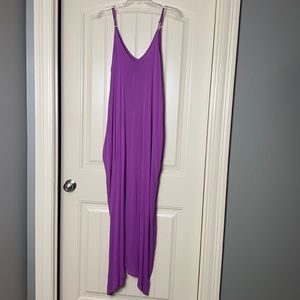 Long, purple love stitch maxi dress